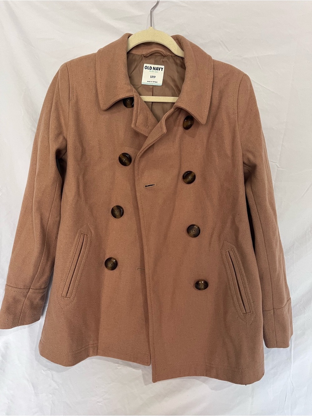 Old Navy Double-Breasted Peacoat - Dusty Rose Brown